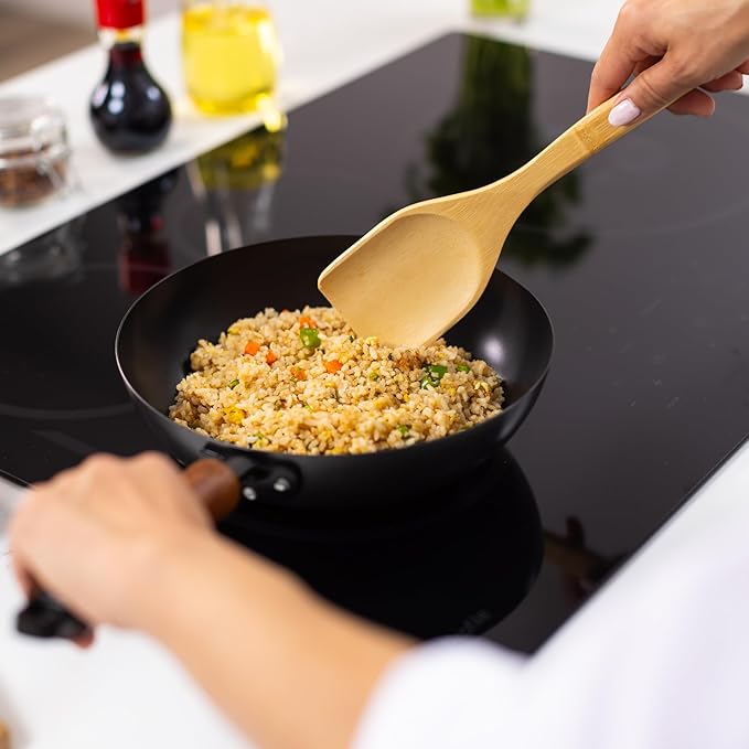 JOYCE CHEN Classic Series 9.5-Inch Ceramic Nonstick Carbon Steel Stir Fry Pan