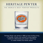 Heritage Pewter Oklahoma State Double Old Fashion | Double Rocks Glass 14 OZ for Liquor | Expertly Crafted Pewter Glass
