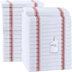 Dish Towels Set (Value Pack of 30) Size 15x25 Inch, 100% Cotton Soft & Absorbent Linen Kitchen Towels, Tea Towels, Reusable Cleaning Cloths for Household Cleaning (Red)