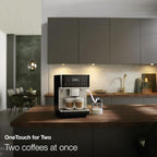 Miele CM 6360 MilkPerfection Automatic Coffee Machine - OneTouch for Two, AromaticSystem, 8 individual profiles, DoubleShot, WiFi-compatible, LED lighting, in Obsidian Black CleanSteel Metallic
