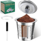 Reusable K Cups for Keurig 1.0，Stainless Steel K Cup Reusable Coffee Pods Compatible with Keurig 1.0，Metal Keurig Reusable Coffee Pods with Upgrade Double-layer fine mesh Design