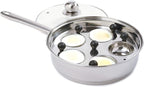 Norpro Stainless Steel Egg Poacher/Skillet Set, 10", Silver, 1 Liters