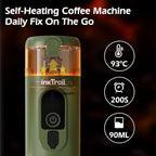 InkTrail Portable Electric Espresso Machine,Travel Coffee Maker for Camping, Self-Heating with Rechargeable Battery, Compatible with Ground Coffee & NS Original Capsule for Car, RV, Hiking, Office