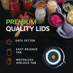 Fermentation Lids Kit, Mason Jar Airlock Lid, Fermenting Lids for Wide Mouth Mason Jars, Kimchi, Pickle, and Sauerkraut Fermentation, Pack of 4