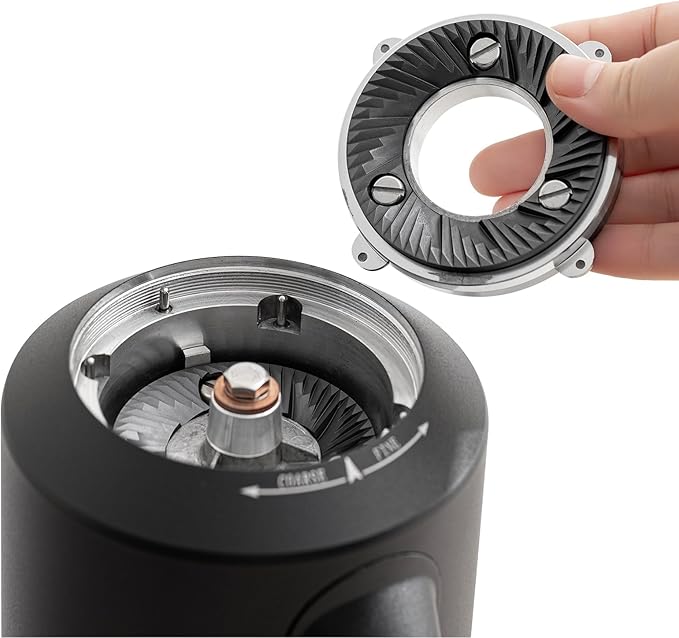 T64 Single Dose Coffee Grinder, 64mm Flat Burrs Electric Espresso Grinder (Black)