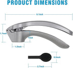 Garlic Press, Garlic Mincer Easy-squeeze Ergonomic Handle, Rust Proof, No Need To Peel, Professional Ginger Press & Garlic Crusher with Handy Cleaning Brush- Dishwasher Safe