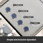 Owl Espresso Machine, 15 Bar Professional Semi-Automatic Espresso Maker with Milk Frother Steam Wand, 57oz Removable Water Tank, Dual Display, for Cappuccino, Latte at home, G3006, Ivory White