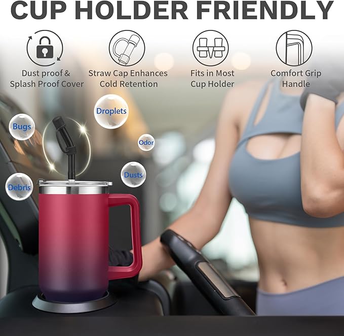 40 oz Insulated Tumbler for 100% Leak Proof, Stainless Steel Reusable Cups with Lids and Straws, Double Wall Vacuum Coffee Travel Mug Gift for Family Friends Teachers, Dishwasher Safe, BPA Free