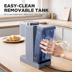 Single Serve Coffee Maker, Iced and Hot Coffee Machine for K Cup & Grounds, Compact Design, 40oz Removable Water Reservoir, 6 to 24 Oz Brew Sizes, Fits 7.3" Travel Mug, Gray