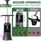 2 in 1 Cherry Pitter Remover Tool, Premium Quick Release Cherry Pitter, Press & Push Type, Large 33mm Cherry Seed Remover, Durable, Food Grade Stainless Steel & PP Plastic, More Labor Saving