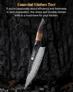 XINZUO 8.6 inch Professional Damascus Chefs Knife,67 Layers Damascus Steel Kitchen Knife,10Cr15CoMoV Steel Core,Very Sharp for Vegetables Meat Cutting for Home Kitchen,Burnt White Oak Wood Handle