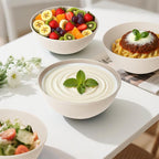 Unbreakable Wheat Straw Kitchen Cereal Bowl 40 OZ, Microwave & Dishwasher Safe Bowls, Alternative Plastic Bowls for Kitchen, Outdoors, RV, Camping, Patio, Set of 6, Beige