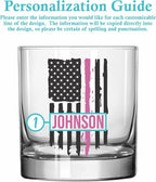 Blue Ridge Mountain Gifts - Thin Pink Line Cocktail Glass - Personalized Drinking Glass, Police Wife Gift, Law Enforcement Family, Female First Responders, Female Police Officer Gift