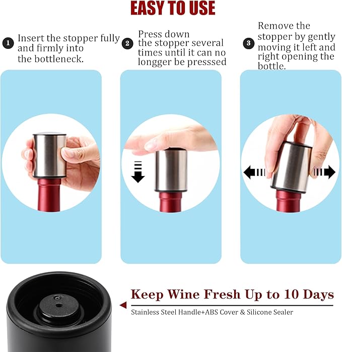 Wine Aerator Pourer & Wine Vacuum Stopper,Aerating Pourer and Decanter Spout Improved Flavor Aroma,Wine Saver Preserves Keep Wine Fresh 10Days,Wine Accessory Set for Wine Lovers