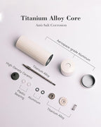 Salt Grinder Refillable Hotqilin – Manual Salt and Pepper Grinder with Titanium Alloy Core, 60+ Adjustable Settings | High Output, Easy to Clean, Durable Aluminum Body