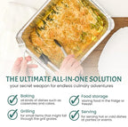FUNSTITUTION Aluminum Foil Pans 9x13 (30 Pack) - Disposable Aluminum Baking Pans With High Heat Conductivity For Grilling, Cooking, Storing, Prepping