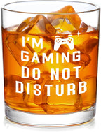 Futtumy Gaming Whiskey Glass for Men Gamer, I'm Gaming Do Not Disturb Whiskey Glass for Gamer, Funny Christmas Gifts Birthday Gifts for Gamers Boyfriend Boy Men Teen, Room Decor for Game Lover, 10 Oz