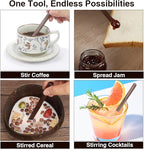 Black Walnut Wood Coffee Stirrers, 6Pcs 6 Inch Reusable Stir Sticks for Coffee, Tea, Milk, Espresso, Peanut Butter Spreader, Multifunctional Wooden Stirrers with Smooth Finish (Brown, 6pcs)