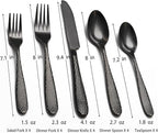 Black Hammered Silverware Set, 20 Piece Stainless Steel Heavy Duty Flatware Set for 4, Food-Grade Tableware Cutlery Set for Home Restaurant, Mirror Polished, Dishwasher Safe