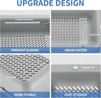 LASSHSWA Collapsible Colander and Strainer for Kitchen, Over the Sink Strainer Basket for Kitchen, Fruit Pasta Food Strainer Expandable Plastic Colander with A Sink Drain Strainer Stainless Steel