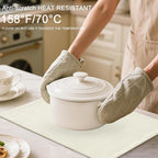 Homaxy Cloths Placemats for Dining Table Set of 6, Heat Resistant Washable Cotton Linen Blend Table Mats, Easy to Clean Place Mats for Indoor Outdoor Party Kitchen Decoration, 13" x 19", Cream