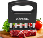 Mini-Deluxe Meat Tenderizer Tool 48 Blade Stainless Steel, Kitchen Cooking Gadgets Tools with Ultra Sharp Needle That Makes Steak & Chicken Tender - No More Hammer, Meat Pounder Or Mallet