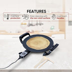 Ethniq 16" Electric Griddle for Ethiopian Injera, Somalian Anjero, Crepe, Lefse, Mogogo, Mitad, Pancake Teff Maker - Adjustable Digital Heat Control - Non-Stick Surface - Even Heat Distribution