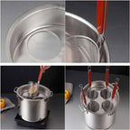 Pasta Cooker Insert Set Stainless Steel Pasta Pot With Strainer Basket Multipots Cooking Tool For Noodles Dumplings Pasta For Home Kitchen Restaurant,4 Holes