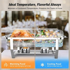 Chafing Dishes for Buffet 9QT 4 Pack, Easy Assembly, Food-Grade Stainless Steel Chafers for Catering w/Rolled Rim, Foldable Frame, for Party, Banquet (Full Size Food Pan)