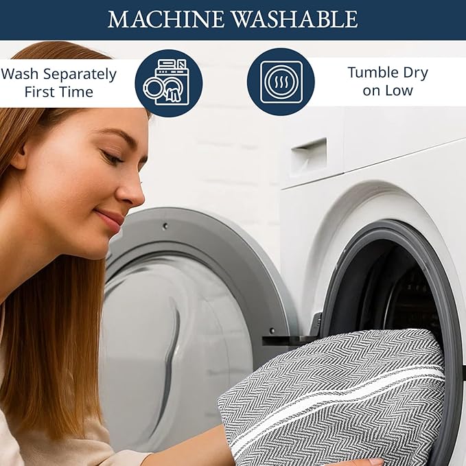 LANE LINEN Kitchen Towel Set, Pack of 12-14"x25" Tea Towels for Kitchen, Dish Drying Towels, Absorbent & Machine Washable, Soft & Durable, Reusable Cleaning Cloth for Glassware - Grey Chambray