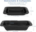 ROTTOGOON 7Qt Collapsible Colander Strainer, Expandable Over the Sink Colander, Adjustable Silicone Kitchen Sink Strainer, Foldable Large Colanders Basket to Wash Vegetable, Fruit, 15" to 19", Black