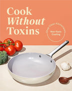 Caraway Nonstick Ceramic Frying Pan (2.7 qt, 10.5") - Non Toxic, PTFE & PFOA Free - Oven Safe & Compatible with All Stovetops (Gas, Electric & Induction) - Gray