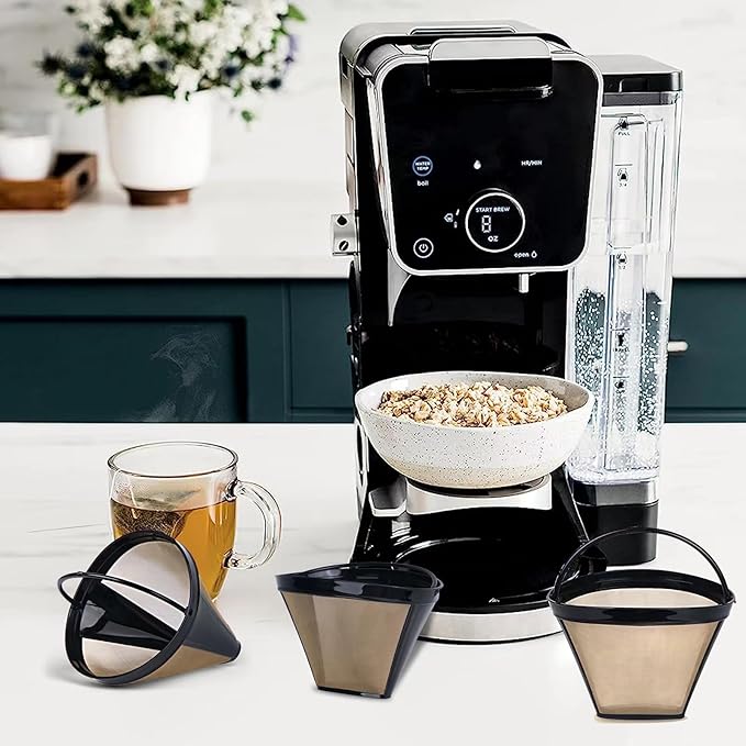 Reusable Coffee Filters Suitable for Ninja Coffee Maker, 3Pcs Cone Coffee Filters 4, Which Can Be Used to Replace the Cuisinart Coffee Maker Filter 4