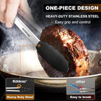 Kitchen Tongs with Silicone Tips, Heat Resistant 600 Degrees All Metal handle Locking Tongs For Cooking with Rubber Tips, Heavy Duty Stainless steel Food Tongs, Set of 3-7" 9" & 12" Black