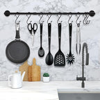 20PCS S Hooks for Hanging,3.5 Inch Heavy Duty Closet Hooks with Safety Buckle,Closet Hooks Hanging for Plants,Clothes,Kitchen Utensil,String Lights,Handbags,Belt, Hat, Cup, Tie (Black)