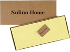 Solino Home Yellow Table Runner 36 Inches - Cotton Linen Hemstitch Coffee Table Runner 14 x 36 Inch Ideal for Dresser Tables - Summer