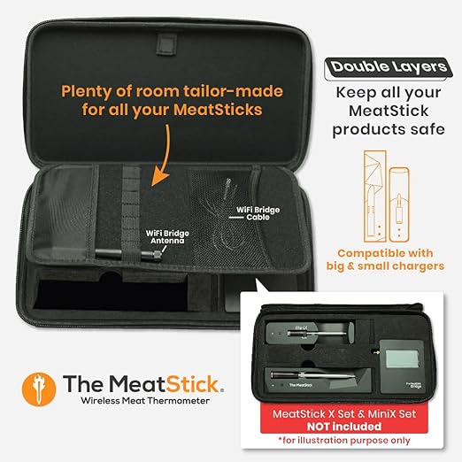 MeatStick WiFi Bridge Set | 2-Probe Package | Smart Wireless Meat Thermometer | Unlimited Range Digital Food Probe with Bluetooth | for Smoking, Grilling, BBQ, Air Fryer, Deep Frying, Oven, Rotisserie