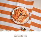 Folkulture Table Runner | Fall Table Runners 90 inches Long | Striped Boho White Table Runners for Farmhouse Decor or Table Decorations for Party | Burnt Orange Table Runner for Fall Decor