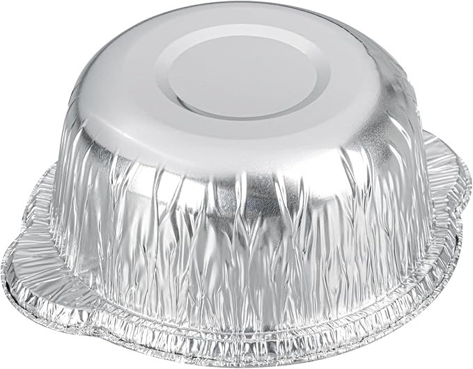 Foil Lux 34 Ounce Pans And Lids, 100 Disposable Pots With Lids - Oven-Ready, Stove Compatible, Aluminum Foil Baking Pans, Freezable, For Outdoor Camping, Vacation, Picnic, And More - Restaurantware