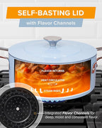 Nuwave Lux 13-Piece Premium Cookware Collection, Healthy G10 Duralon Blue Ceramic Nonstick, Ultra Durable, PFAS-Free, Lightweight & Works on All Cooktops