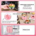 Thermo Food Jar for Hot Food Adults 32OZ Soup Thermo Lunch Containers Wide Mouth Vacuum Insulated Stainless Steel Leakproof Bento Box with Spoon (Pink2)