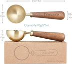 Easyworkz Retro Stainless Steel Coffee Spoon With Black Walnut Handle,10g - Measuring Spoon (Brushed gold)