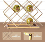 Countertop Wine Rack - 10 Bottle Freestanding Modern Gold Metal Small Wine Rack - Tabletop Wine Holder Stand for Cabinet, Pantry, Wine Bottle Storag…