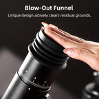 Electric Burr Coffee Grinder - Stepless Adjustment Electric Espresso Grinder with CNC Stainless Steel Conical Burr and Magnetic Lid & Dosing Cup (Black)