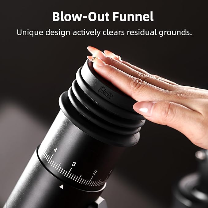 Electric Burr Coffee Grinder - Stepless Adjustment Electric Espresso Grinder with CNC Stainless Steel Conical Burr and Magnetic Lid & Dosing Cup (Black)