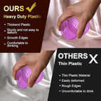 40 Pack Plastic Ribbed Wine Glasses, 14Oz Origami Disposable Wine Glasses Unbreakable Clear Plastic Cocktail Glasses Recyclable Shatterproof Reusable Wine Cups (14oz-purple-40pack)