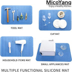 Silicone Dish Drying Mat for Multiple Usage,Easy clean,Eco-friendly,Heat-resistant Silicone Mat for Kitchen Counter or Sink,Refrigerator or Drawer Liner Lichen BlueL 3XL 28 inches x 18 inches