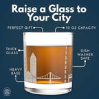 Greenline Goods – Pittsburgh, PA Skyline Whiskey Glasses (Set of 2), 10 oz – Rocks/Old Fashioned Tumblers