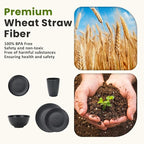Homienly 40-Pieces Wheat Straw Dinnerware Set, Kitchen Plastic Wheat Straw Dinnerware Set - Service for 8, Unbreakable Lightweight Dish Set for Kitchen, Camping - Plates Set, Bowls, Cups Set(Black)