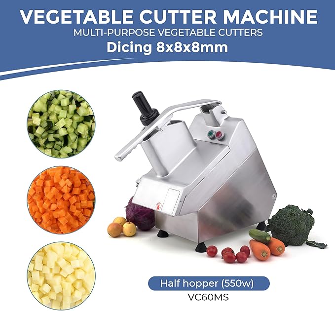TK Half Hopper Vegetable Chopper Replacement Disc - Universal Half Hopper - Dicing 8mm